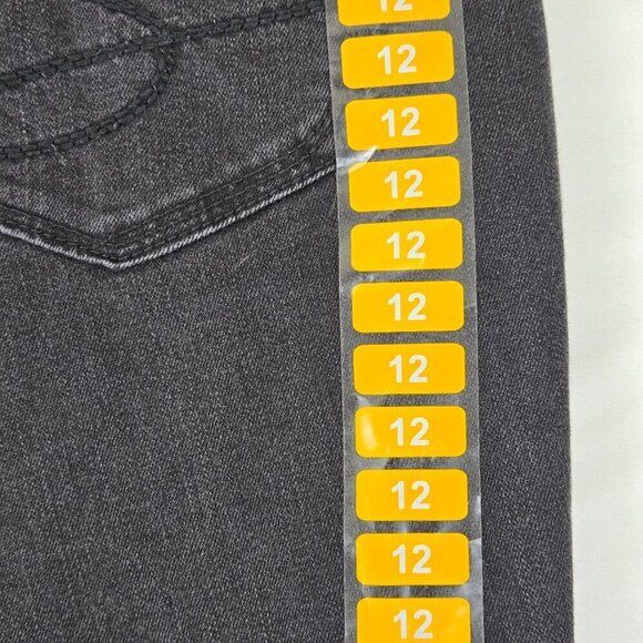 Seven7 Size 12 TummyLess High Rise Skinny Jeans Black Distressed Stretch NWT - Picture 14 of 16